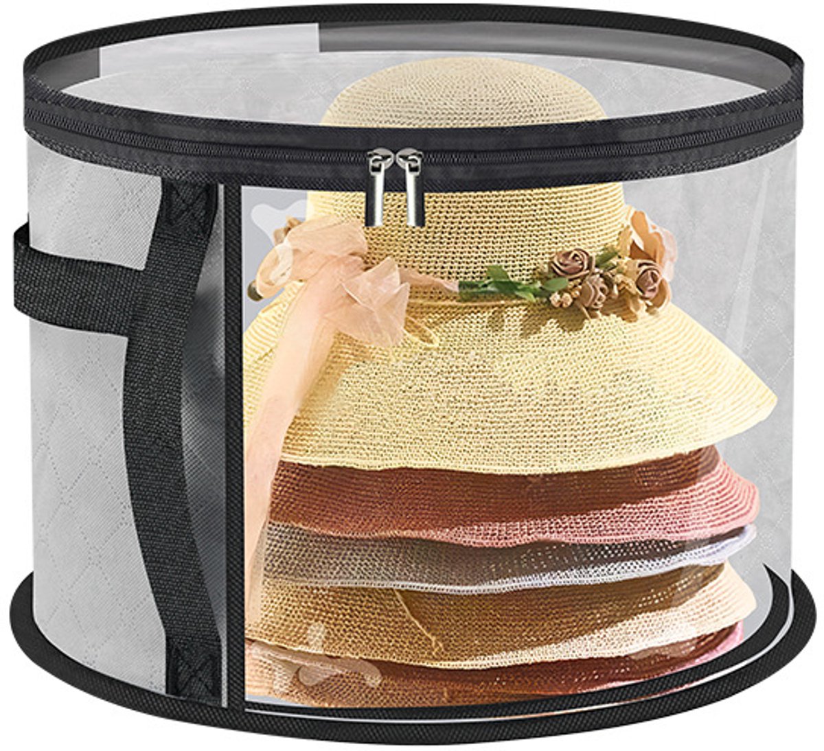 Storage Box - Extra Large Clear Hat Storage Bag - Holds up to 7 Hats - Cowboy Hat Wardrobe Storage Bag - Wide Brim Hat Box with Handle - (Grey) Storage Box - Extra Large Clear Hat Storage Bag - Holds up to 7 Hats - Cowboy Hat Wardrobe Storage Bag - Wide Brim Hat Box with Handle - (Grey)