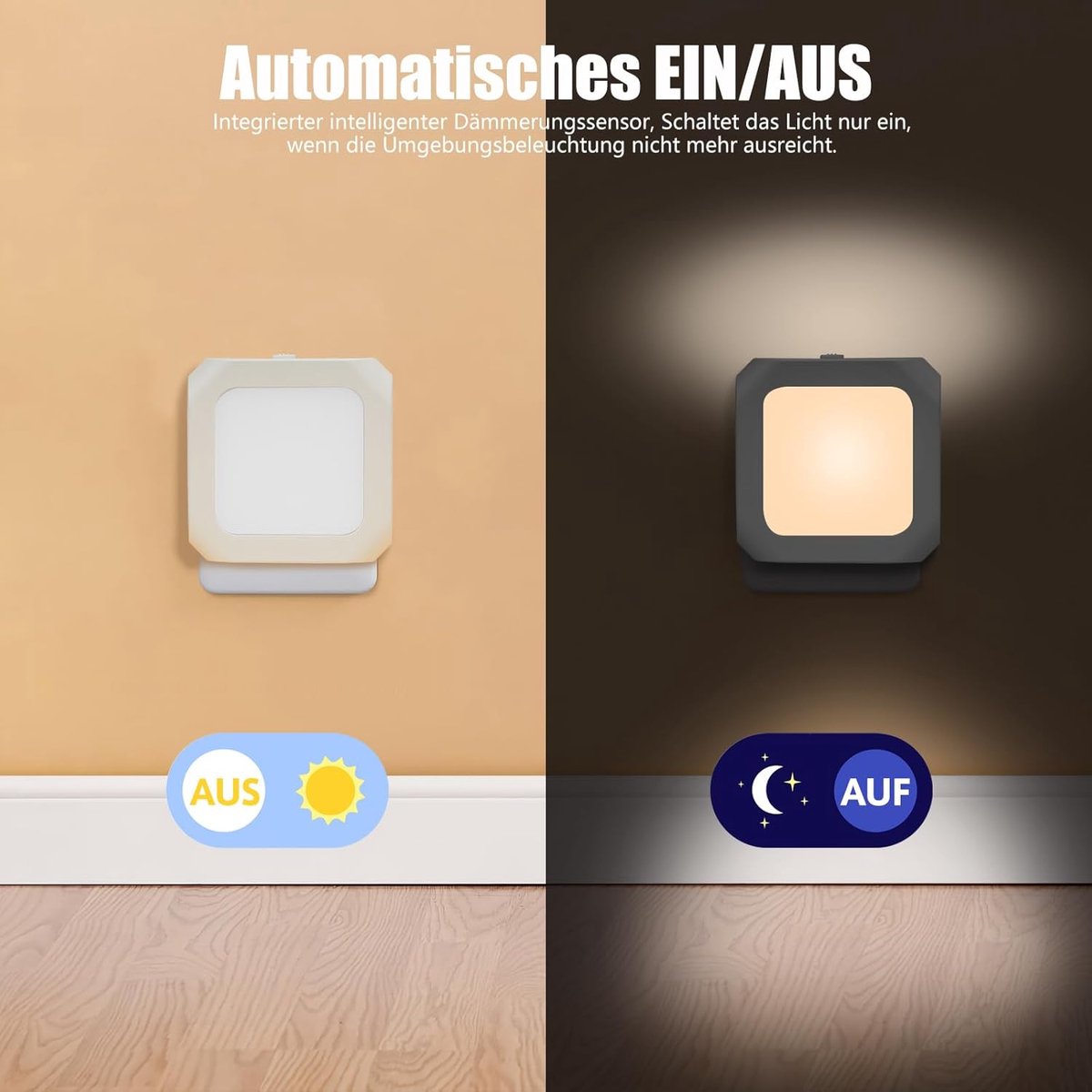 Night light - Night light plug - Adult night light - LED night light - With sliding dimming position - Suitable for bedrooms and staircases - For babies