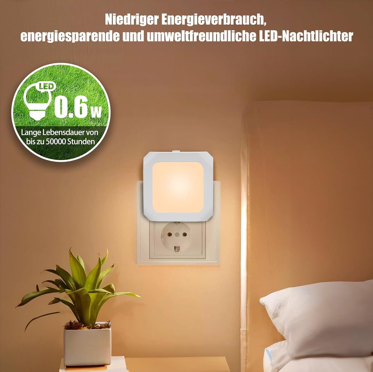 Night light - Night light plug - Adult night light - LED night light - With sliding dimming position - Suitable for bedrooms and staircases - For babies