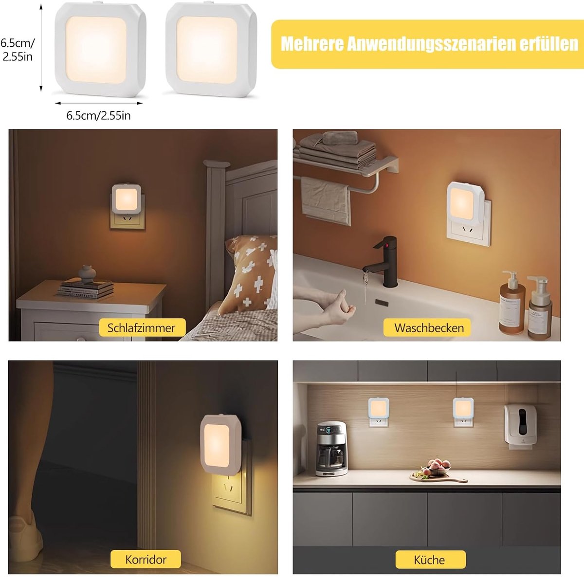 Night light - Night light plug - Adult night light - LED night light - With sliding dimming position - Suitable for bedrooms and staircases - For babies