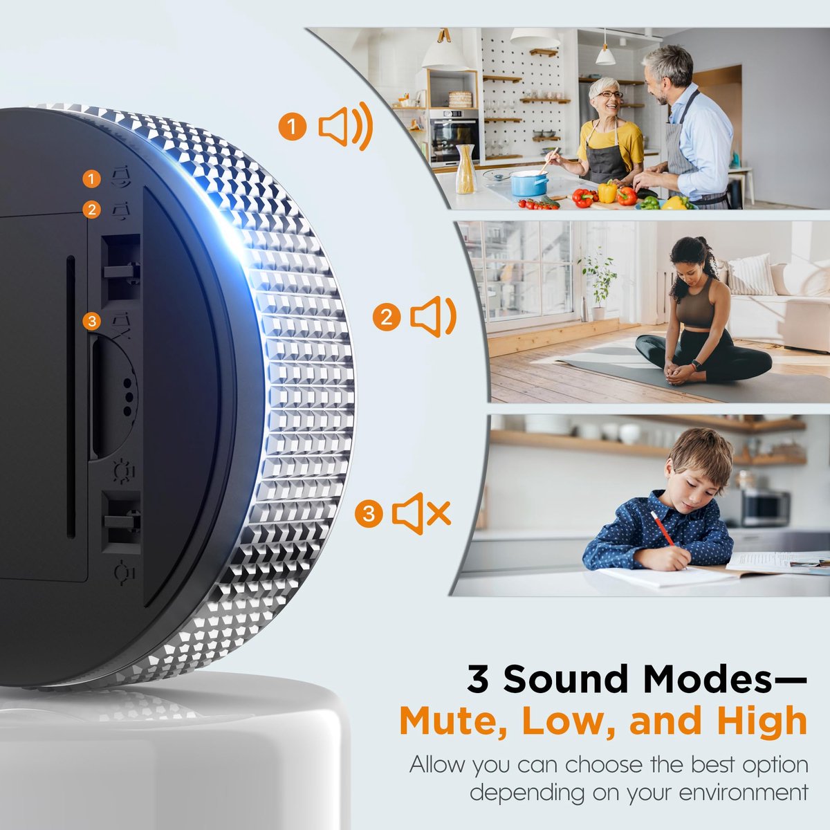 Digital Timer - Digital Kitchen Timer - Smart Timer - LED Display - Magnetic - 360 Degree Rotation - BBQ Alarm Clock - Black