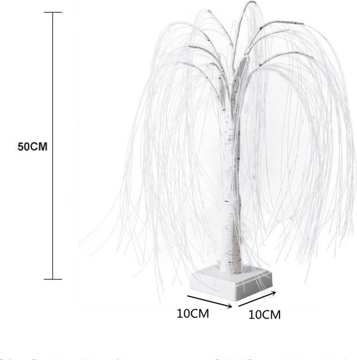 Elegant 50cm tall LED willow lamp with 7 modes - for living room and bedroom - Dual Power (USB and battery)