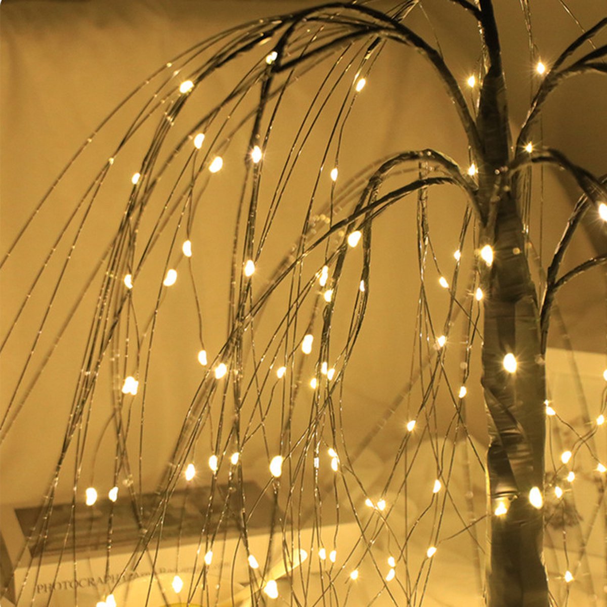 Elegant 50cm tall LED willow lamp with 7 modes - for living room and bedroom - Dual Power (USB and battery)