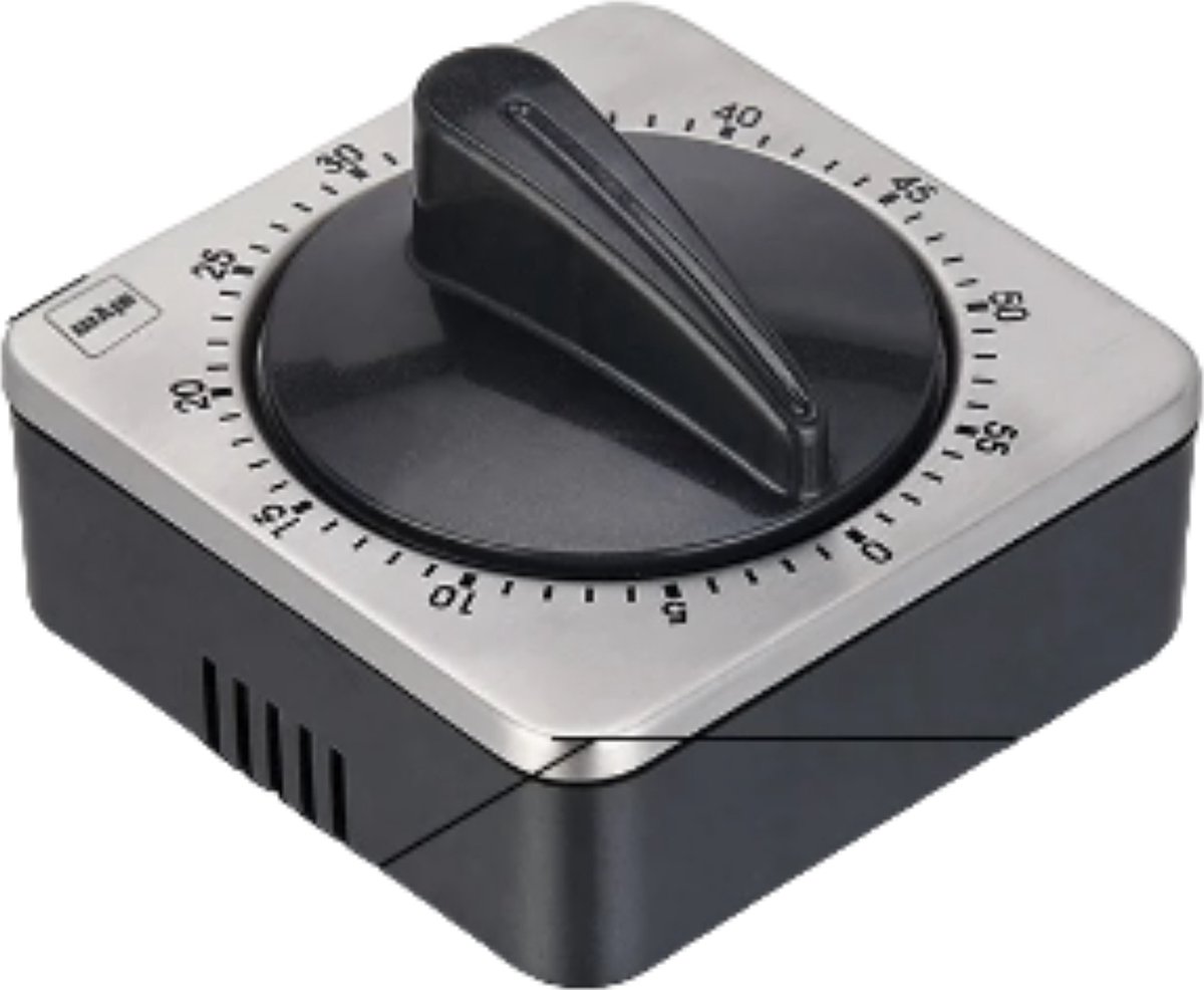 Black Square Analog Kitchen Timer