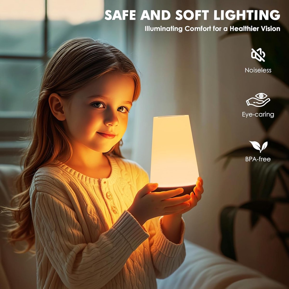 LED Table Lamp - Touch-Sensitive LED Bedside Lamp - Desk Lamp - Dimmable Remote Control with RGB Color Changing - USB Rechargeable - Portable Table Lamp - Bedroom