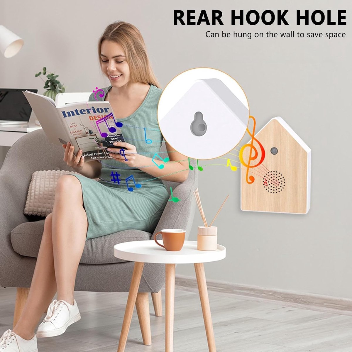 Motion detectors with nature sounds - Wall-mounted housing - Nature sounds - Birdsong - Songs - Suitable for hallways
