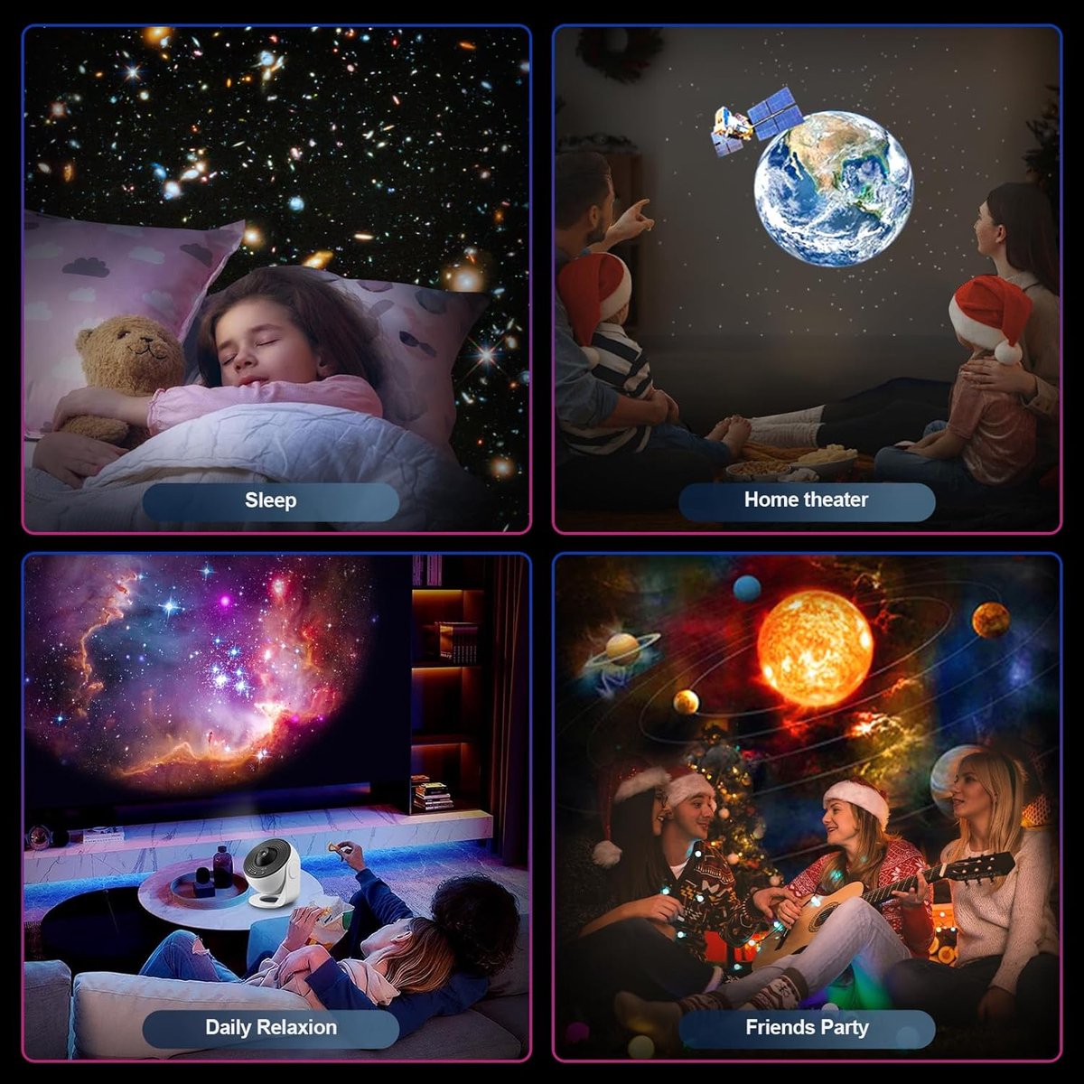 360° Starry Sky Night Projector with Solar System