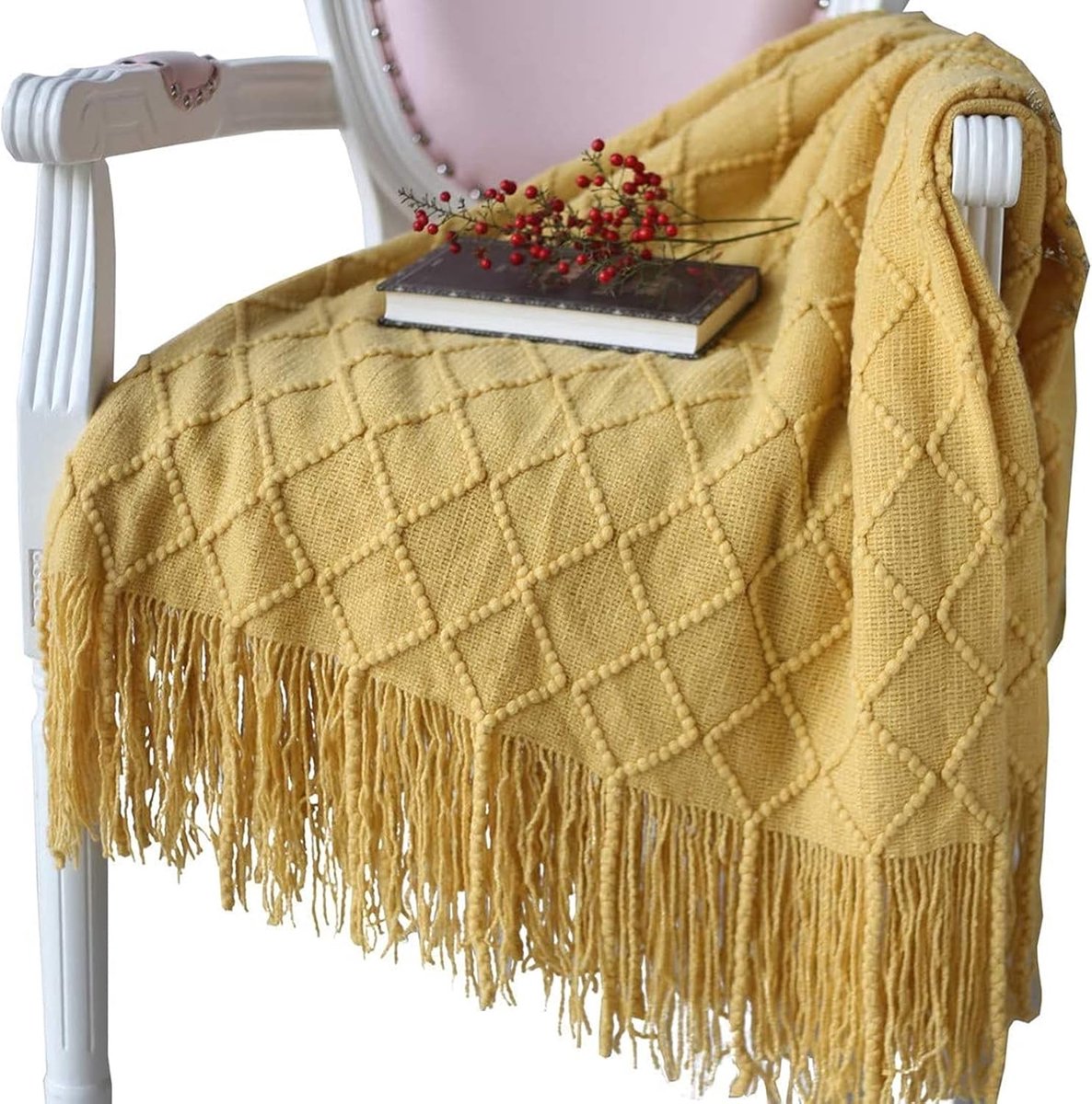 Blanket - Cuddly blanket - Soft blanket - Soft knitted wool blanket - Fringed blanket - Cute blanket - Sofa throw - Sleeping blanket - Khaki - 130 x 180 cm Blanket - Cuddly blanket - Soft blanket - Soft knitted wool blanket - Fringed blanket - Cute blanket - Sofa throw - Sleeping blanket - Khaki - 130 x 180 cm