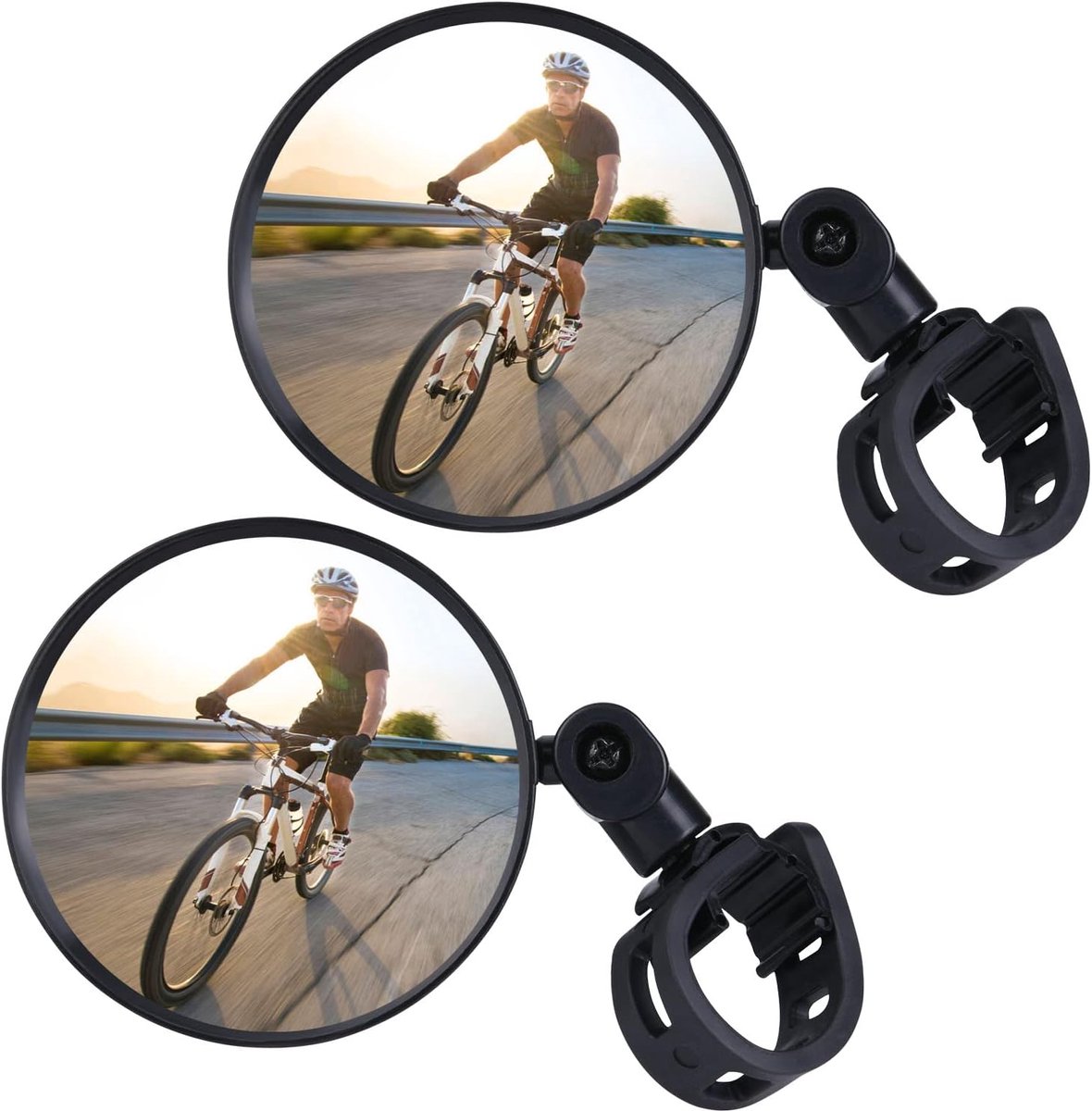 Bicycle mirror - 2 adjustable and 360° rotating wide-angle mirrors - HD nylon resin mirrors - For handlebars from 15 to 35 mm - Bicycle accessories for all types of bicycles