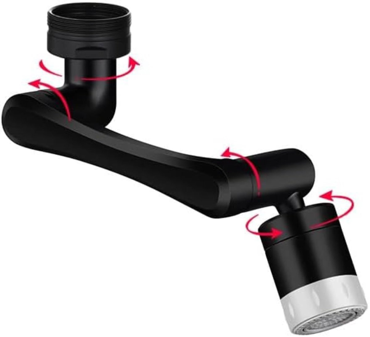 1440° Rotating Faucet - Faucet - Faucet Fitting - Faucet Head - Stainless Steel - Aerator - Rotating - Extension - Water Saving - Kitchen Faucet - Bathroom Faucet - Swivel - Dishwasher - Black