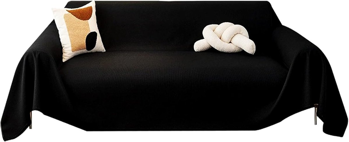 Sofa cover - Corner sofa cover - Loveseat cover - All seasons - Sofa cushion - Waterproof sofa cover - Thick ripstop - Polyester sofa cover - Black - Raised - 280 x 180 cm Sofa cover - Corner sofa cover - Loveseat cover - All seasons - Sofa cushion - Waterproof sofa cover - Thick ripstop - Polyester sofa cover - Black - Raised - 280 x 180 cm