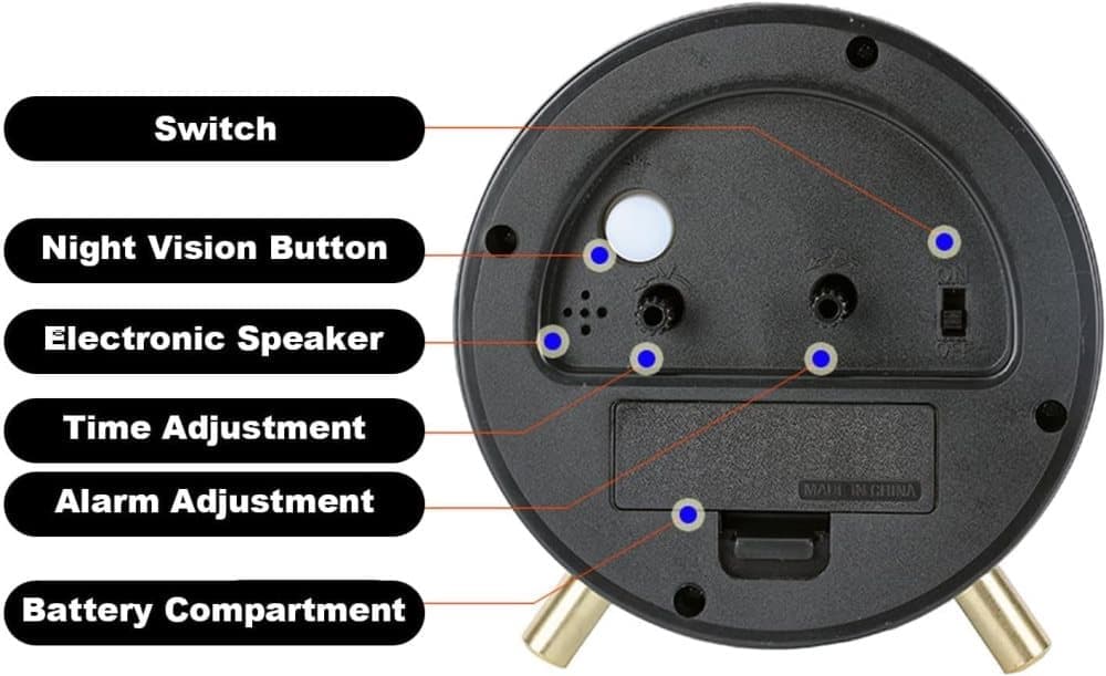 Silent Alarm Clock with Night Light and Backlight