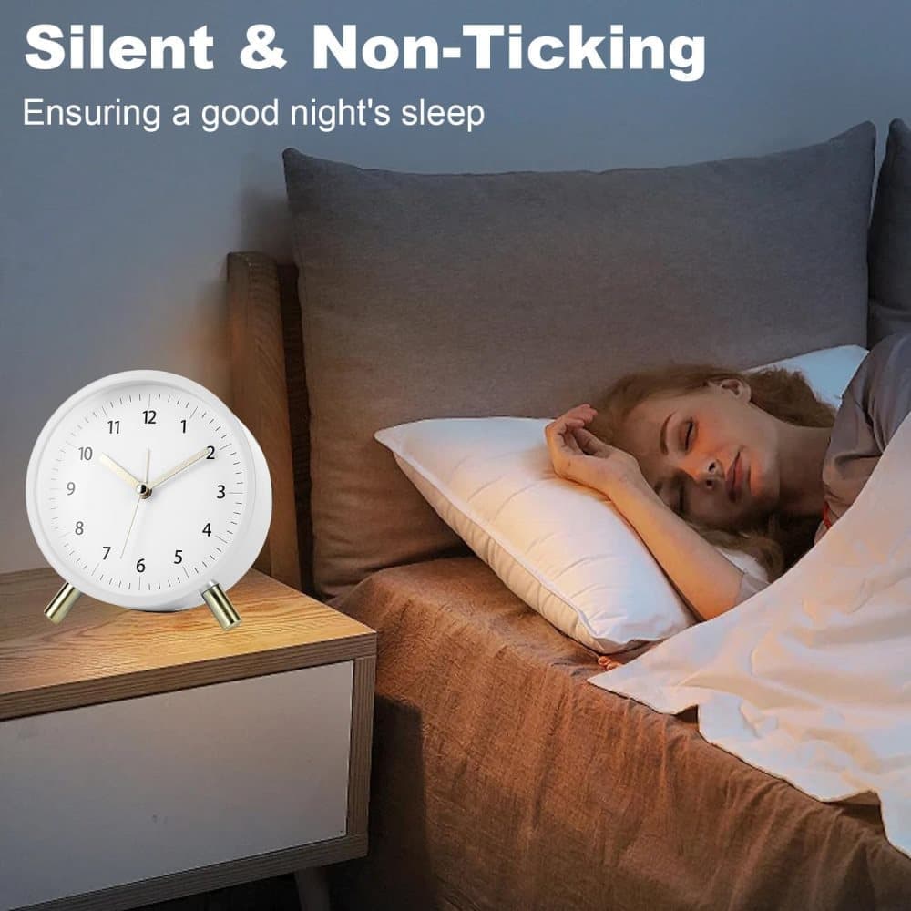 Silent Alarm Clock with Night Light and Backlight