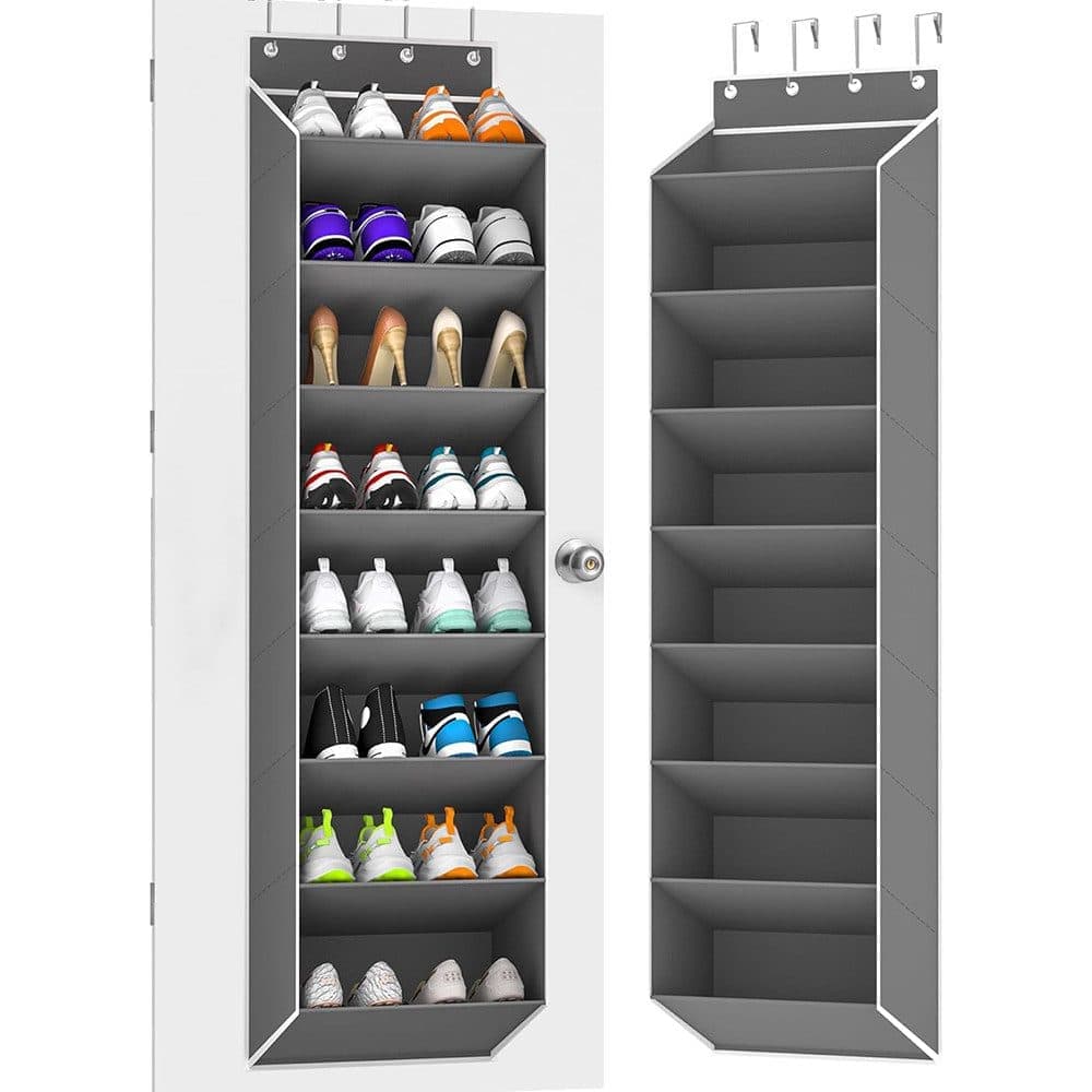 12 Pairs Wall Mounted Shoe Rack with Hooks