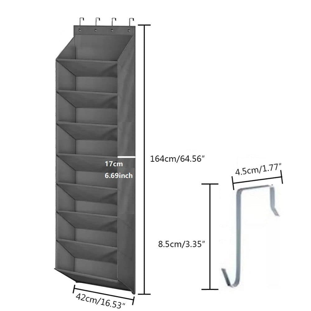 12 Pairs Wall Mounted Shoe Rack with Hooks