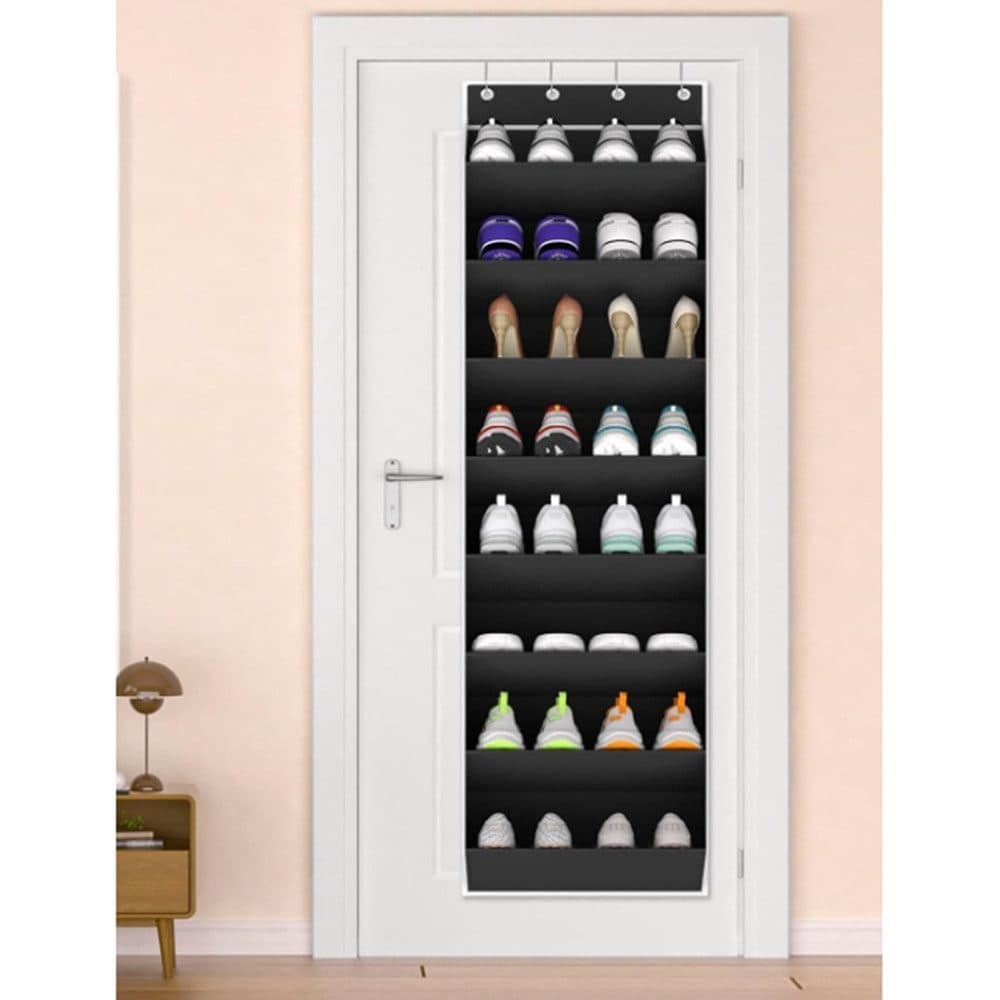 12 Pairs Wall Mounted Shoe Rack with Hooks