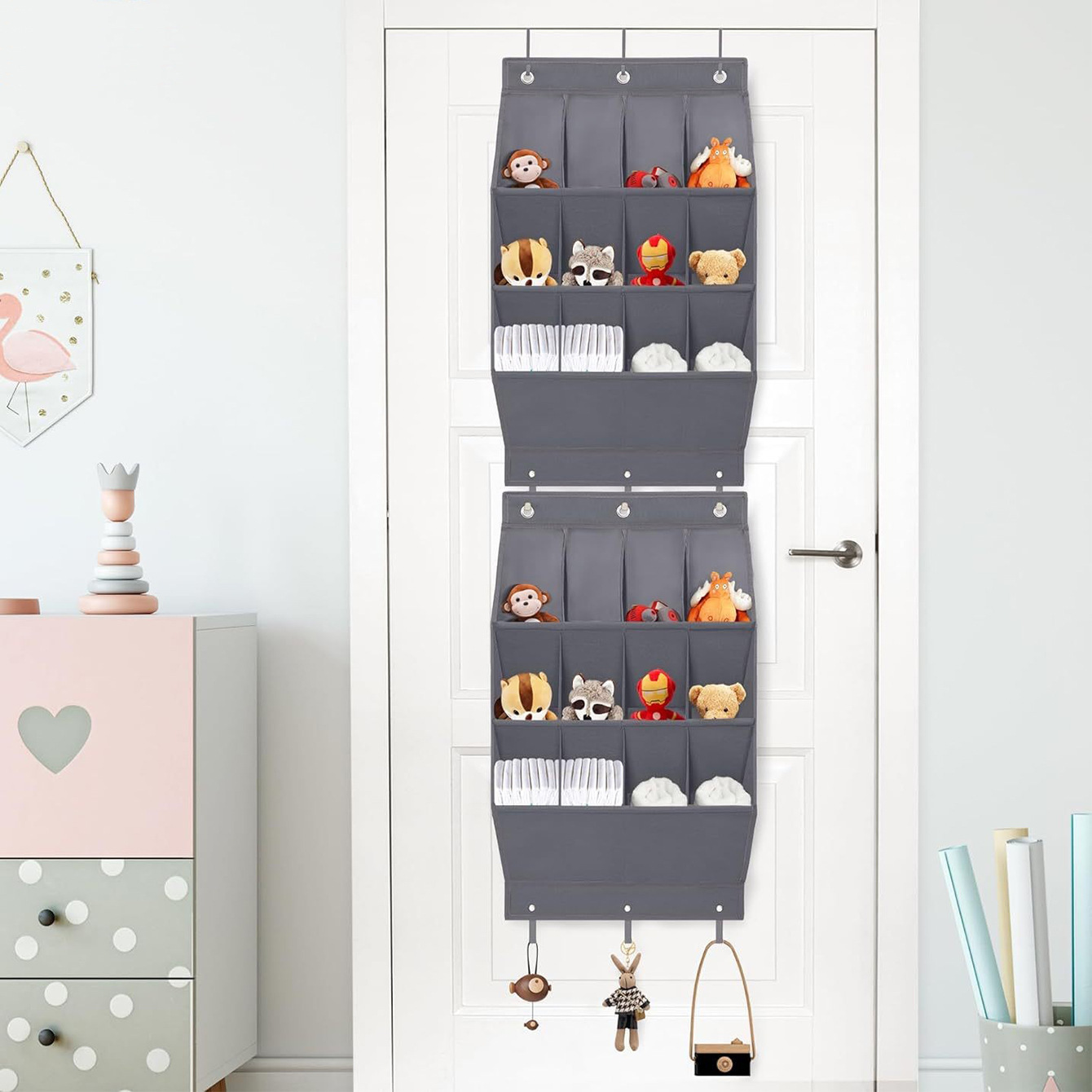 Wall-mounted Shoe and Hat Rack with Hooks
