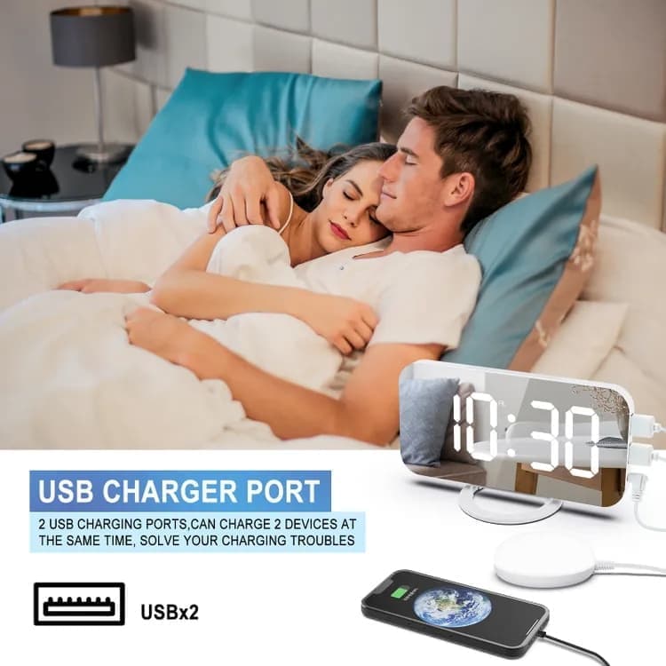 LED Alarm Clock with Bed Shaker for Heavy Sleepers