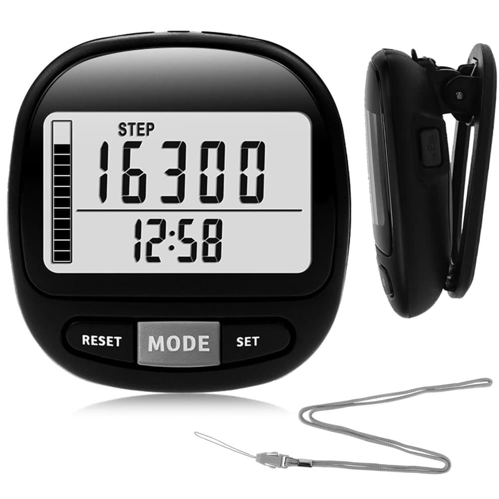 1 Pack 3D Pedometer with Large Display and Removable Clip 1 Pack 3D Pedometer with Large Display and Removable Clip