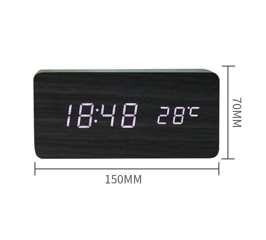 Digital LED Alarm Clock with USB Charger