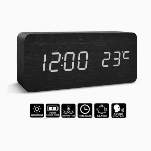 LED Alarm Clock with USB Charger