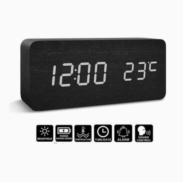 LED Alarm Clock with USB Charger