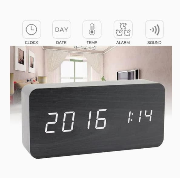 LED Alarm Clock with USB Charger