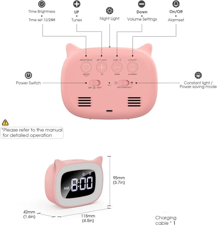Digital LED Alarm Clock with Silent Operation