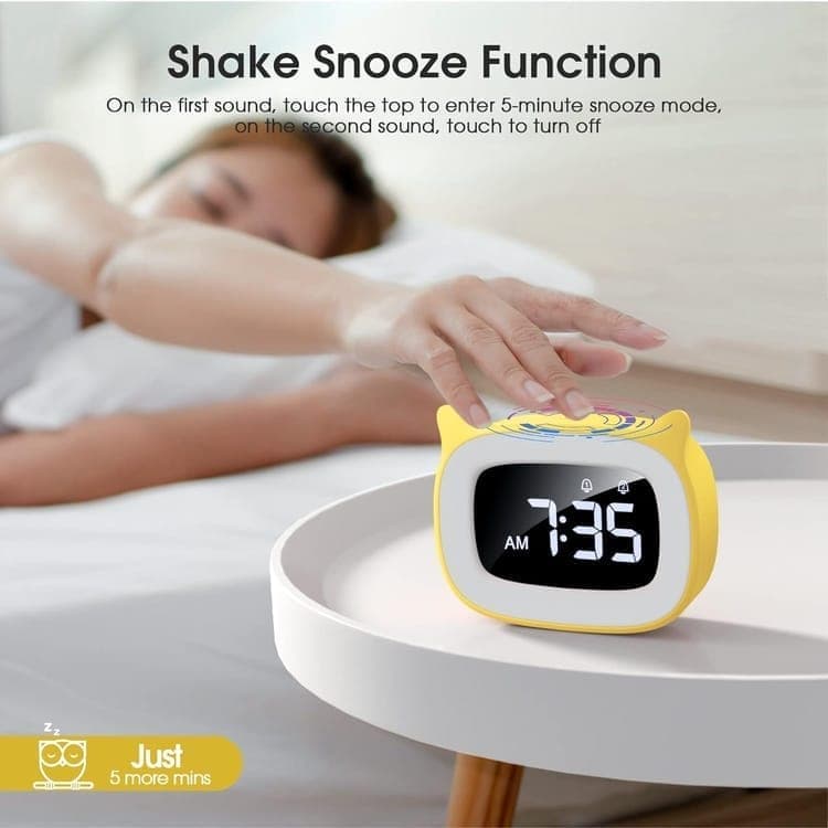 Yellow Digital LED Alarm Clock with Silent Operation
