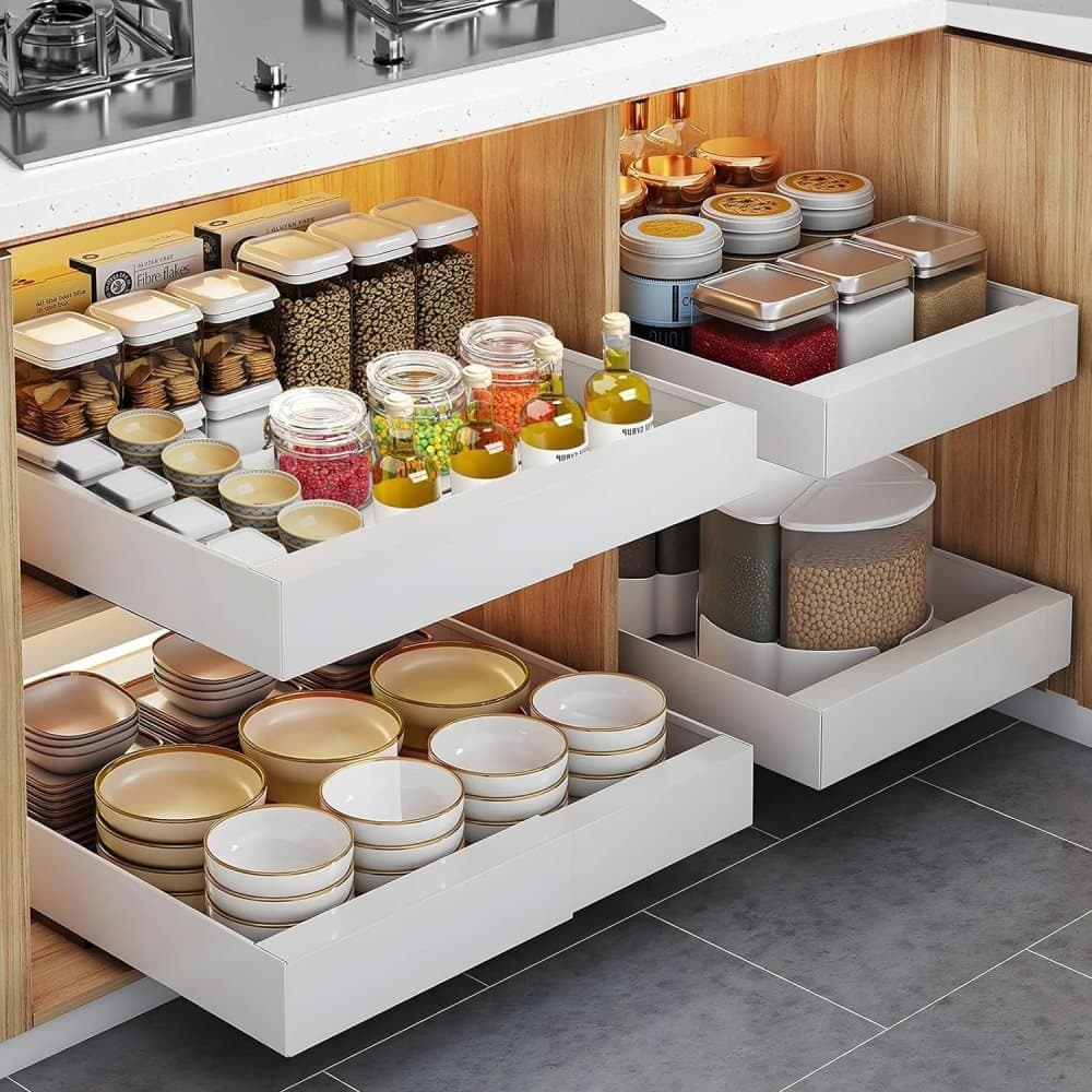 1 Layer Adjustable Metal Storage Shelf for Cabinets