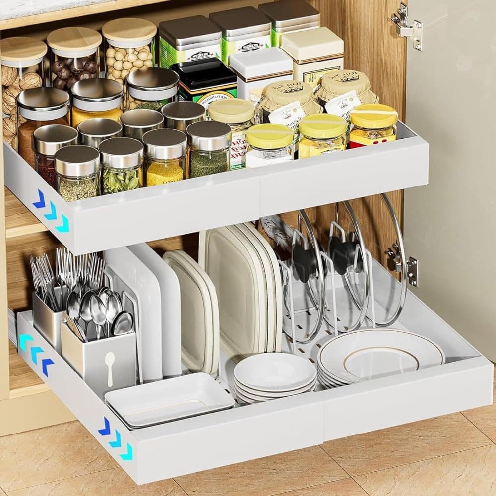 1 Layer Adjustable Metal Storage Shelf for Cabinets