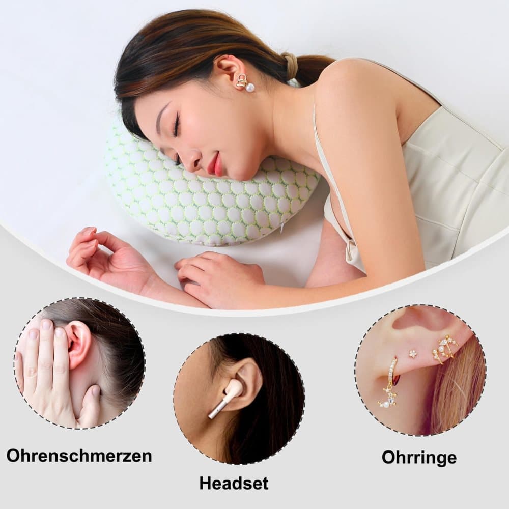 Ergonomic Ear Pillow for Side Sleeping