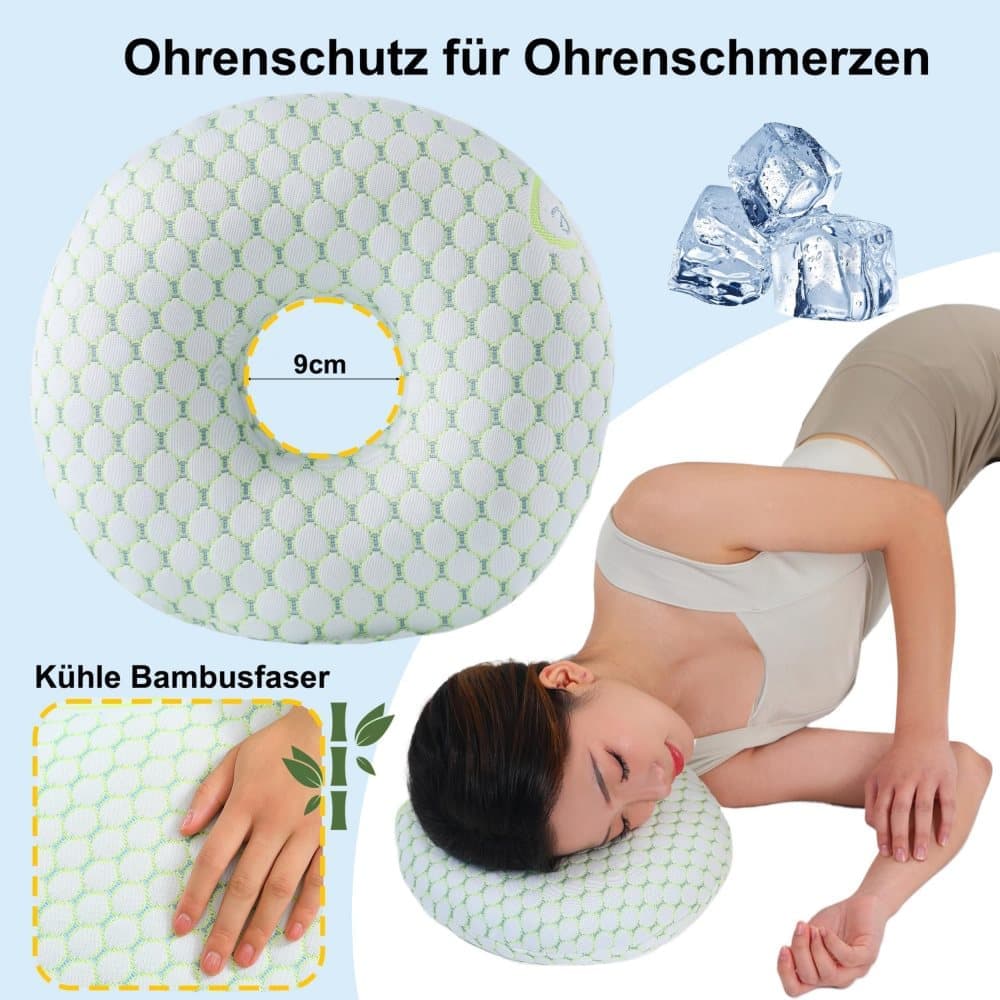 Ergonomic Ear Pillow for Side Sleeping