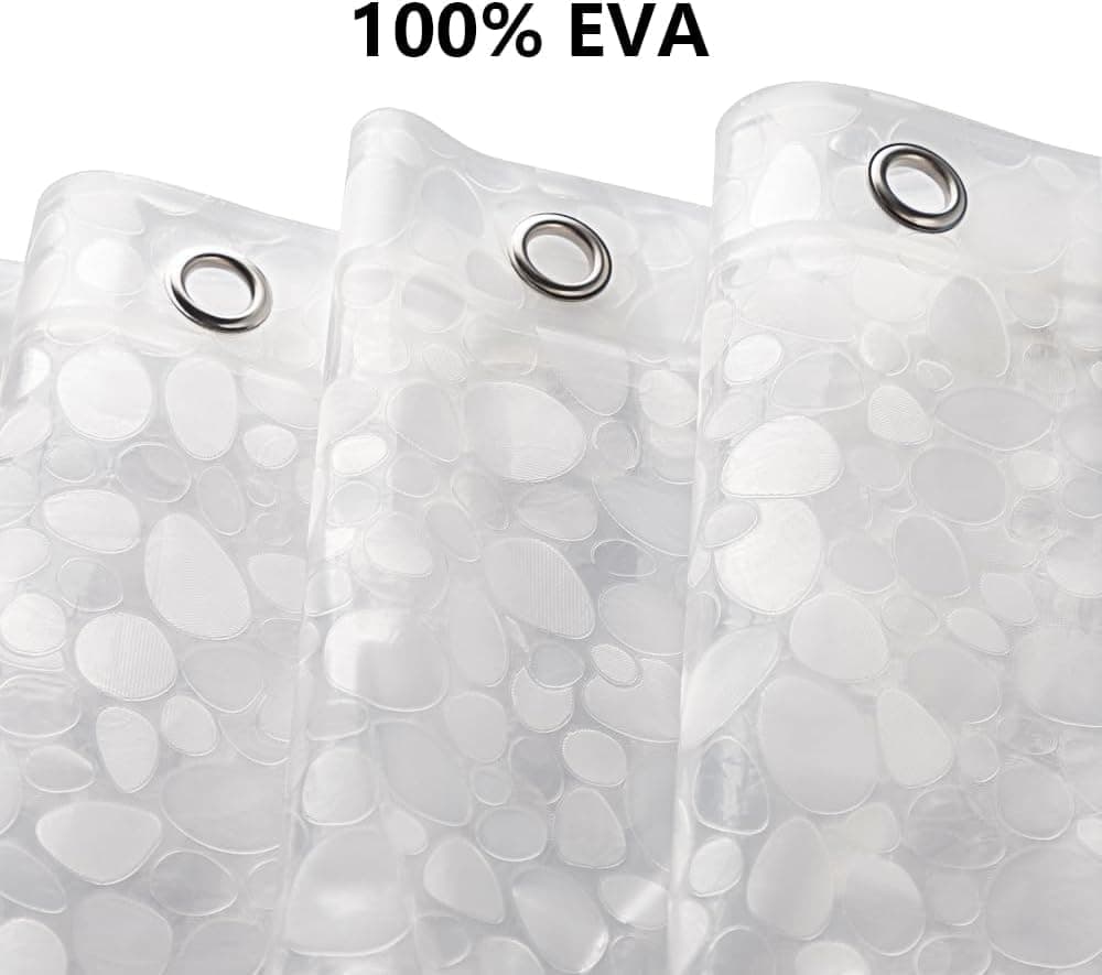 Waterproof EVA Shower Curtain with Pebble Pattern
