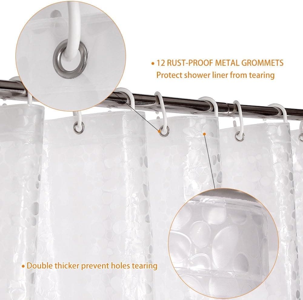 Waterproof EVA Shower Curtain with Pebble Pattern