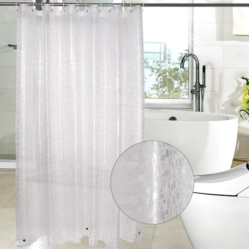 Waterproof EVA Shower Curtain with Pebble Pattern