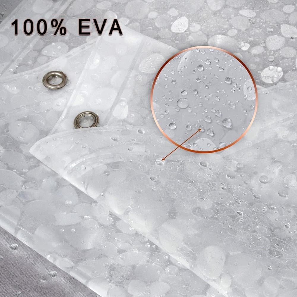 Waterproof EVA Shower Curtain with Pebble Pattern