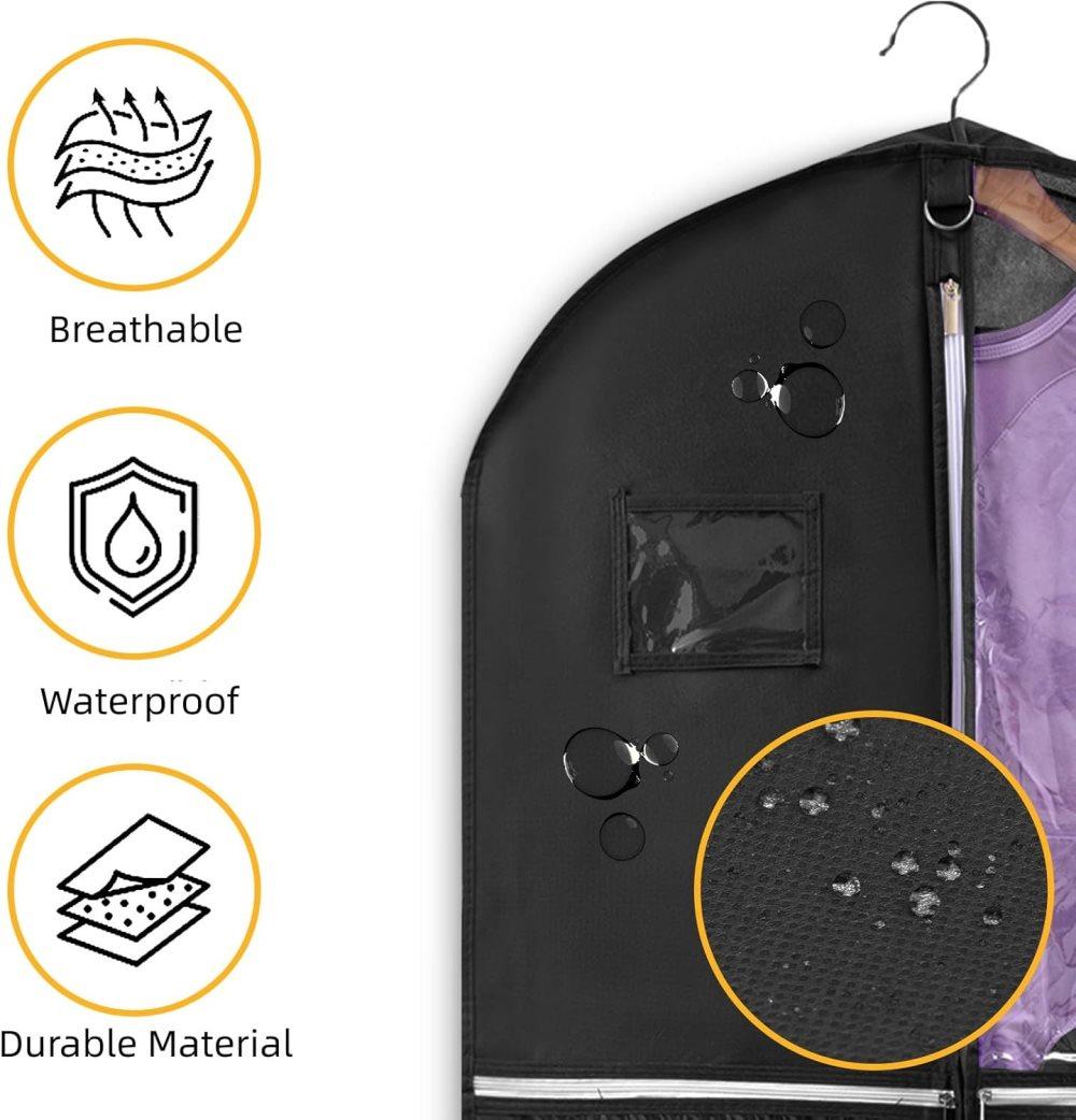5 Pockets Garment Bag Foldable Suit Cover Clothing Storage