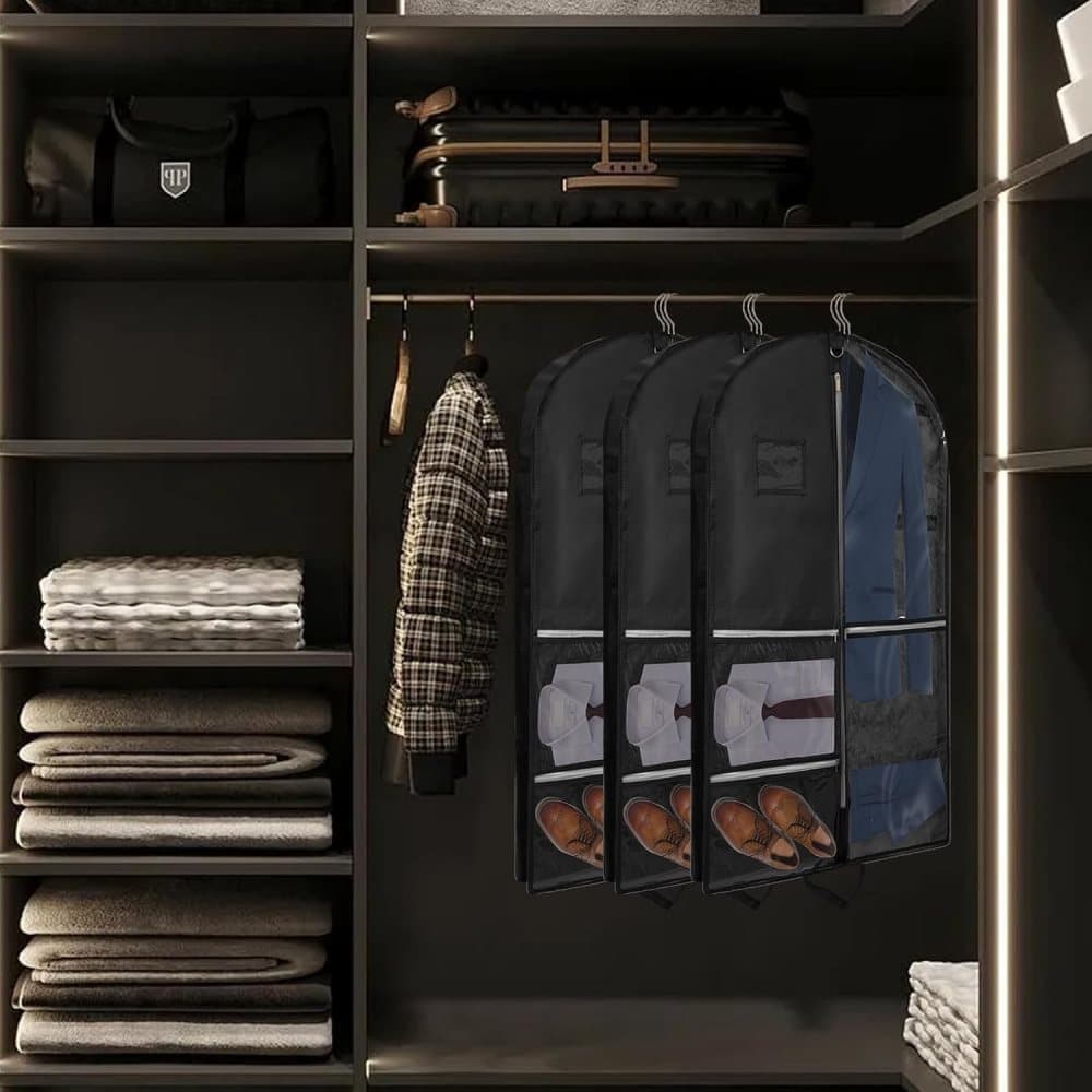 5 Pockets Garment Bag Foldable Suit Cover Clothing Storage