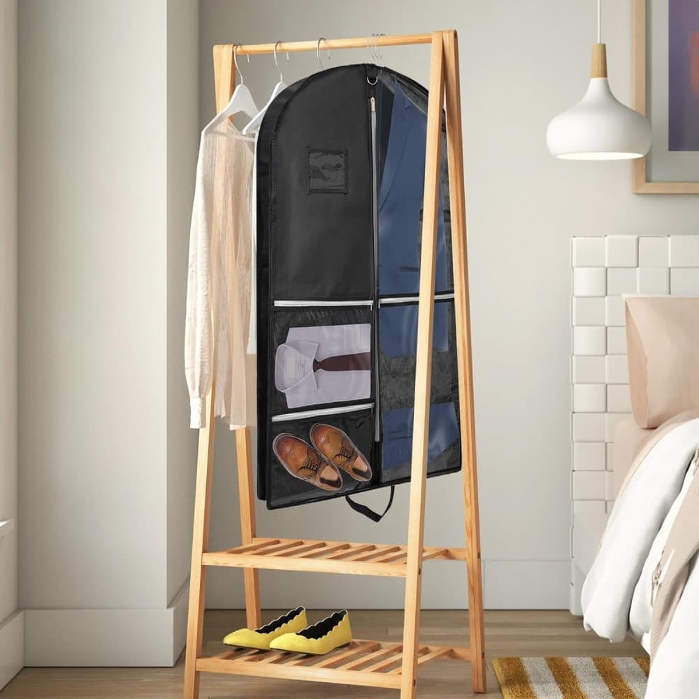 5 Pockets Garment Bag Foldable Suit Cover Clothing Storage