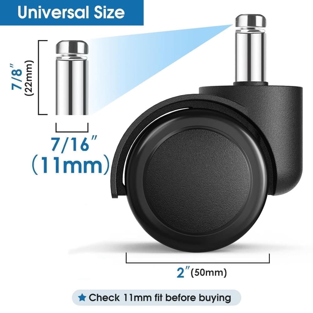 5-Pack Silent Office Chair Wheels