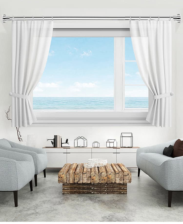 Extendable stainless steel telescopic curtain rod