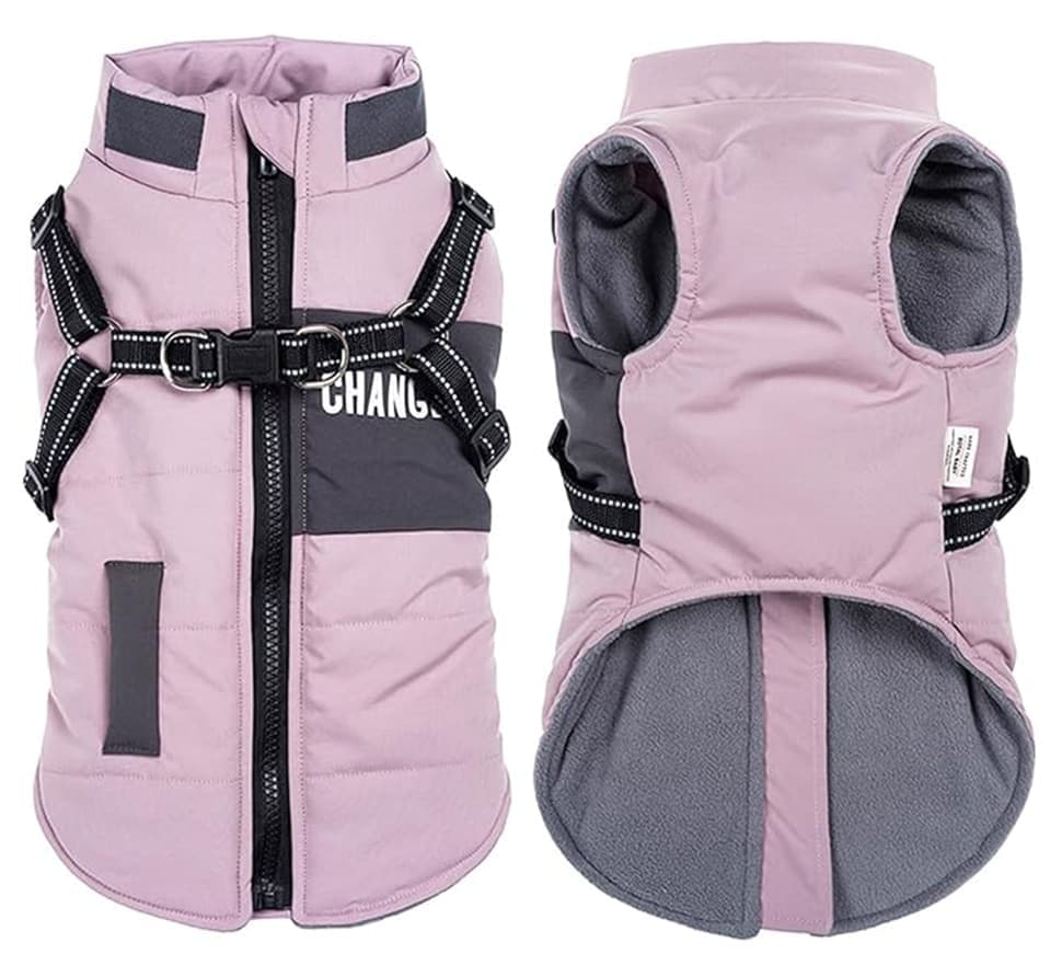 Warm Soft Winter Jacket for Dogs with Stand Collar, Wind and Waterproof, Multiple Colors, , size M