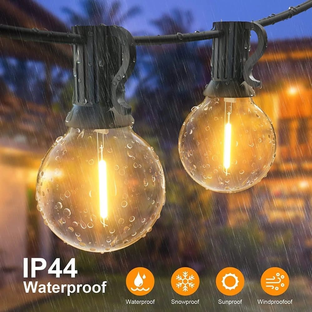 52 LED String Lights Waterproof G40 for Outdoor