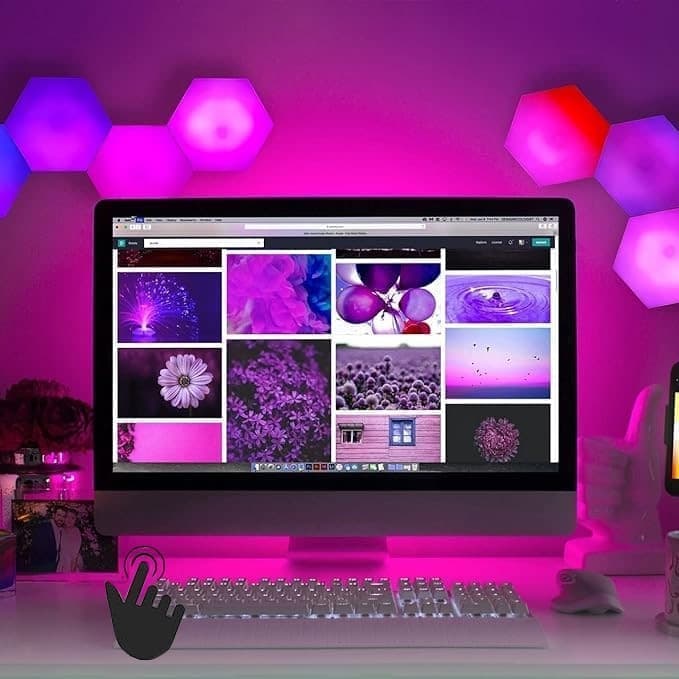 6 RGB Hexagon LED Wall Lamps with App Control