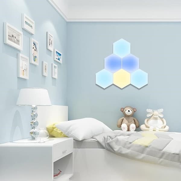 6 RGB Hexagon LED Wall Lamps with App Control