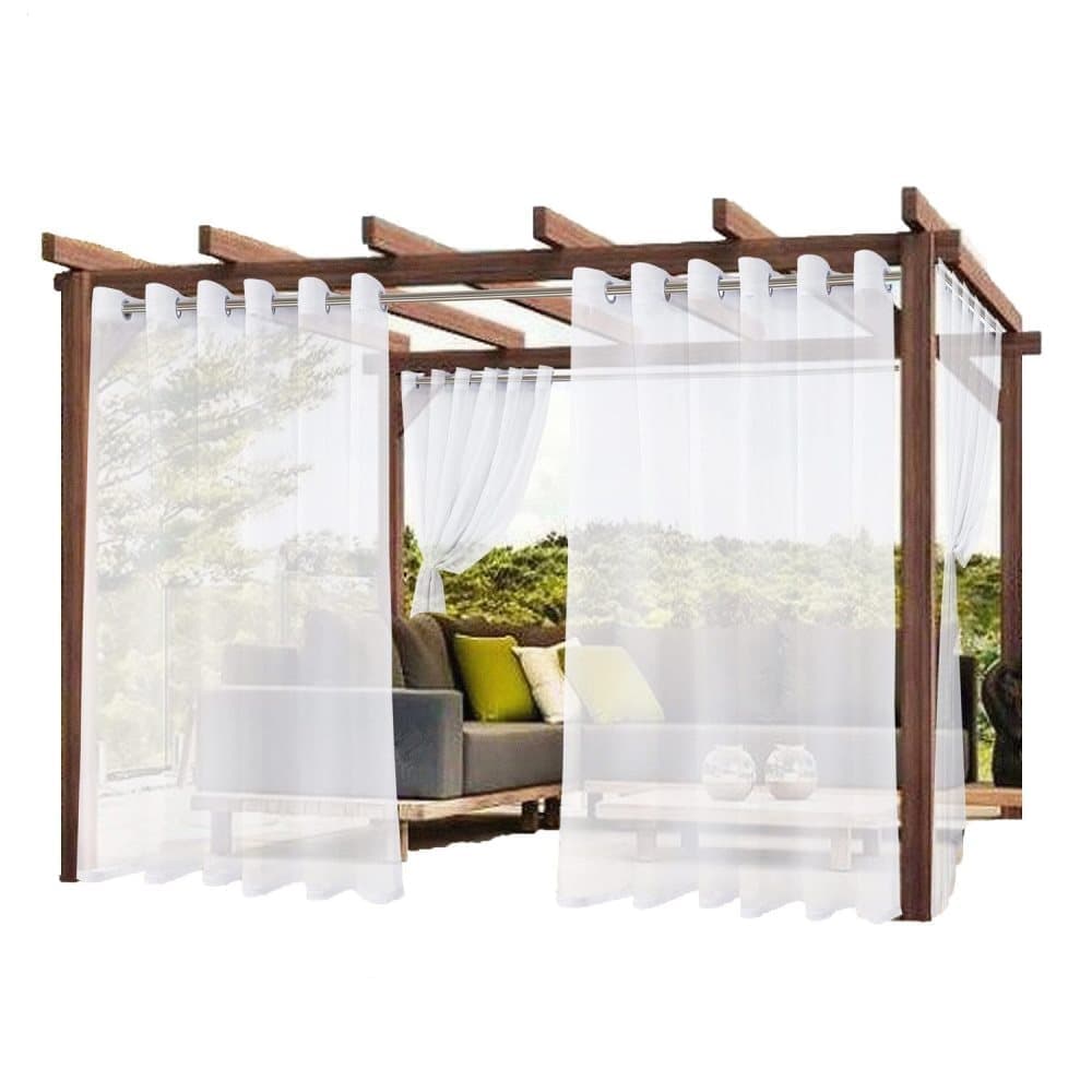 1 Pair Water Resistant Eyelet Curtains for Outdoor