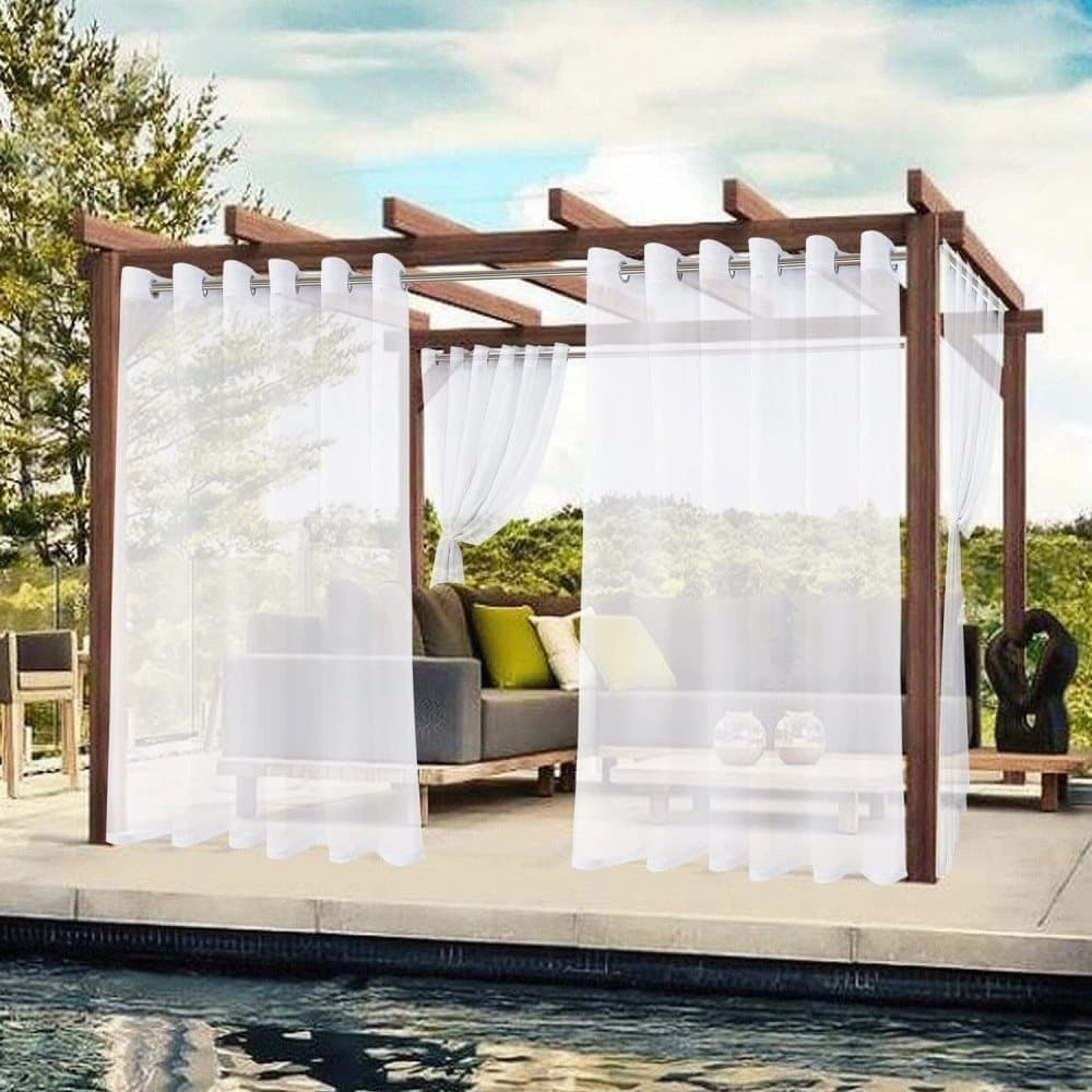 1 Pair Water Resistant Eyelet Curtains for Outdoor