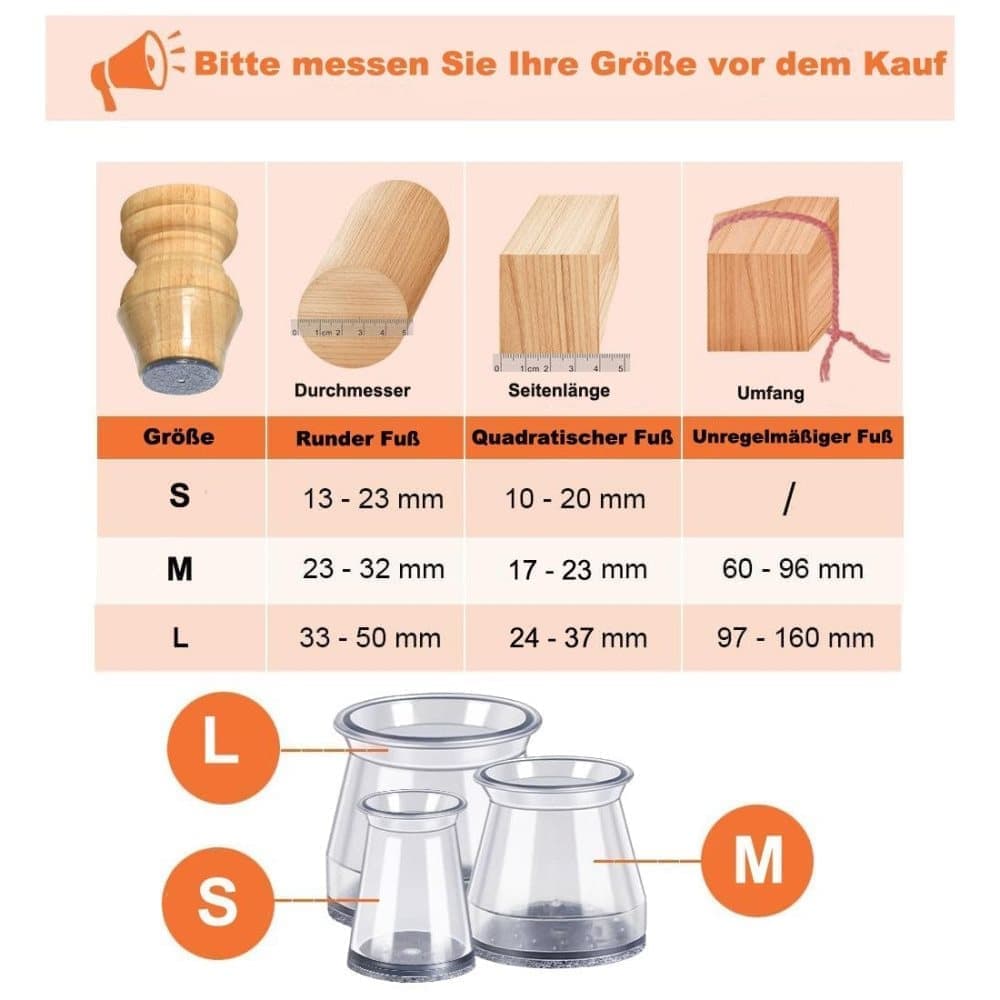 32pcs Furniture Leg Protectors with Felt