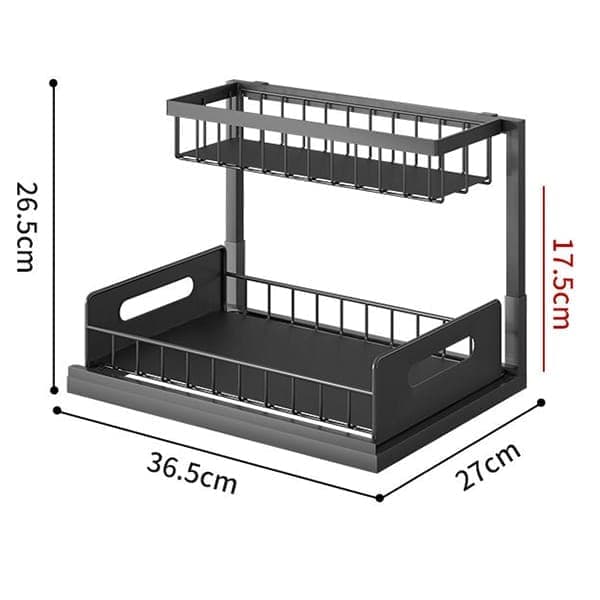 2-Tier Storage Shelf Spice Rack for Kitchen Bathroom Drawer Organization